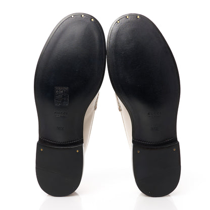 Gucci Goatskin Womens Logo 15mm Loafers 38.5 Mystic White 5 of 9