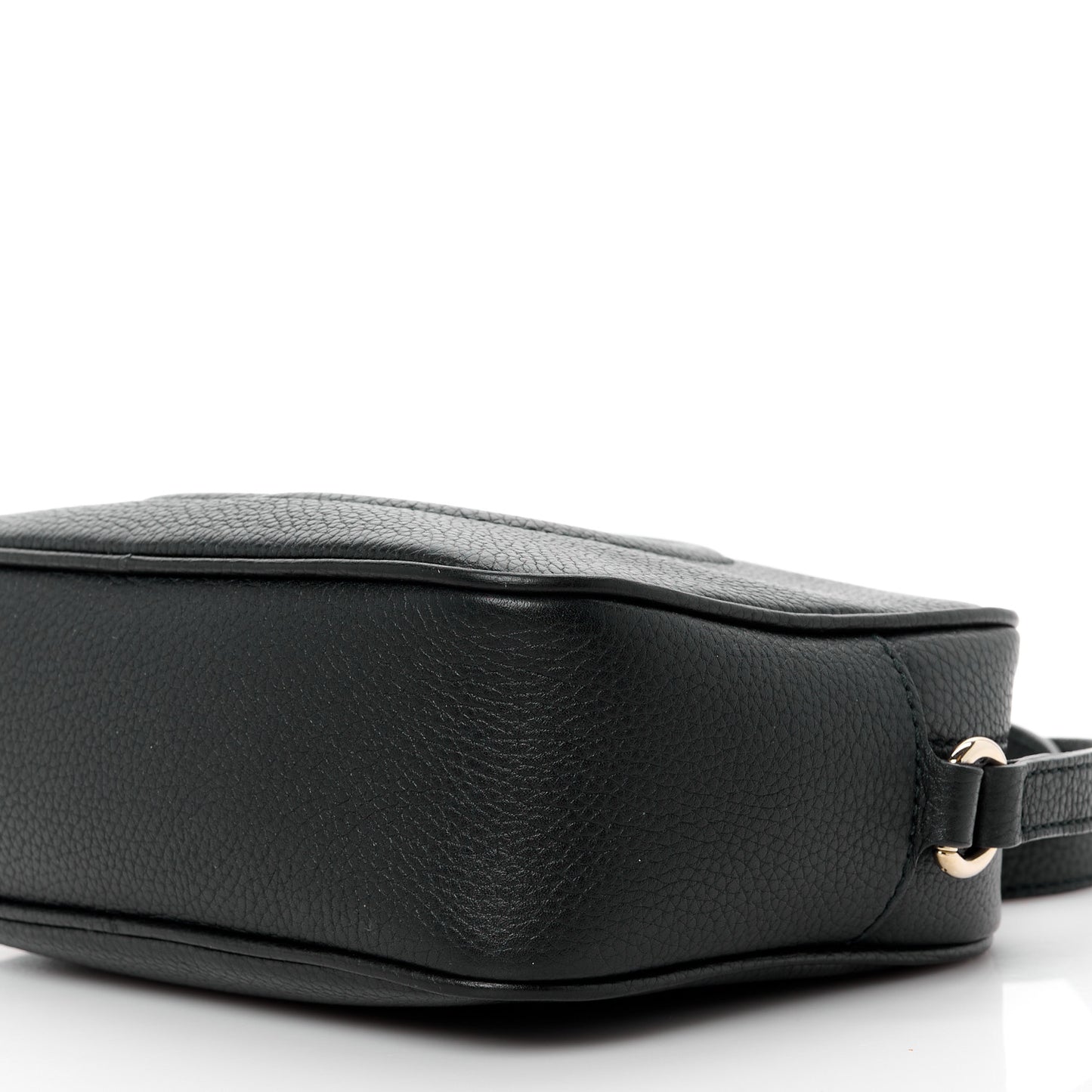 Pebbled Calfskin Small Soho Disco Bag Black