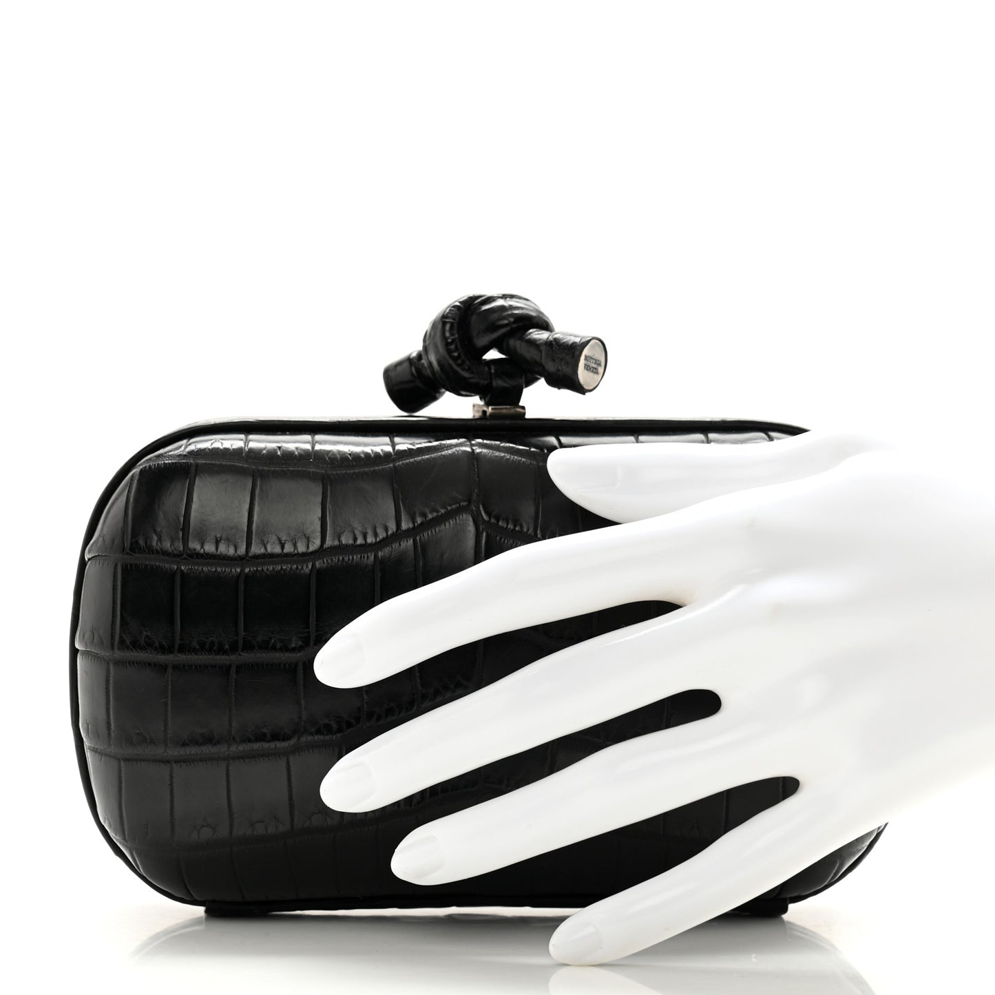 Crocodile Knot Clutch Black