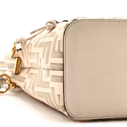 Fendi Vitello Liberty F is Fendi Bi-Color FF 1974 Embossed Mini Mon Tresor Bucket Bag Camelia Mandorlo 9 of 10