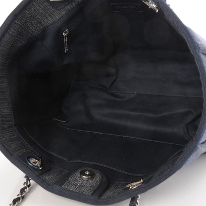 Chanel Canvas Small Deauville Tote Dark Blue 5 of 7