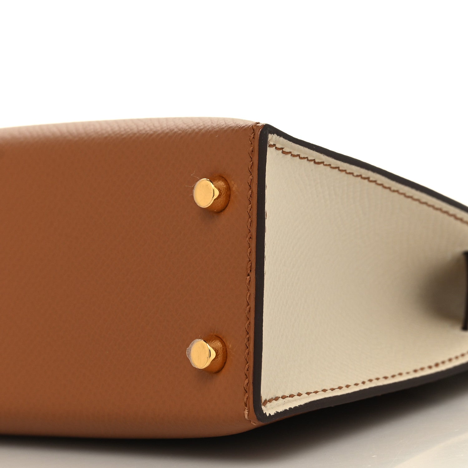 Hermes Epsom Horseshoe Mini Kelly Sellier 20 Gold Craie 10 of 11