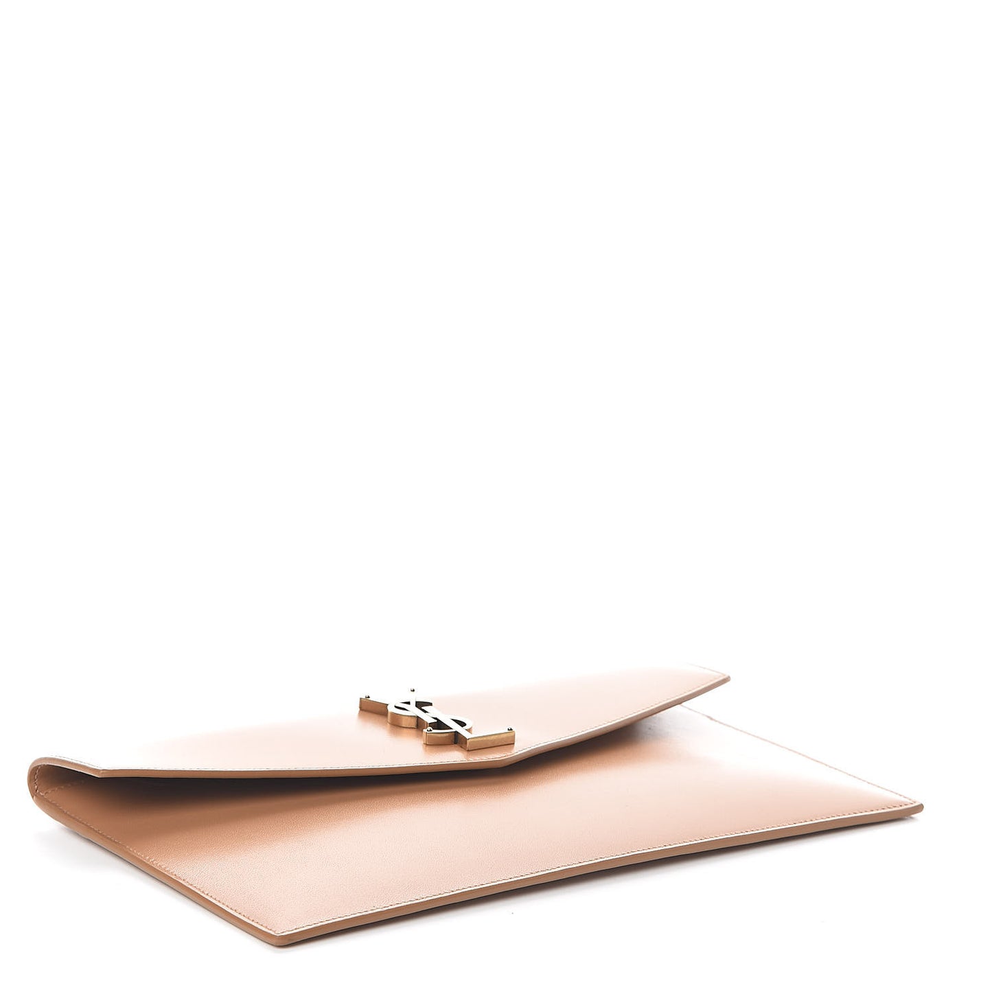 Smooth Shiny Calfskin Uptown Pouch Beige