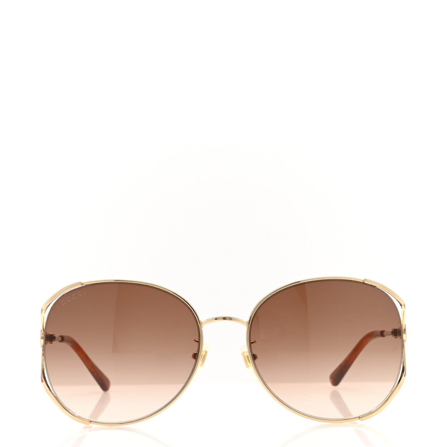 Metal Oversized Round Frame Sunglasses GG0650SK Gold