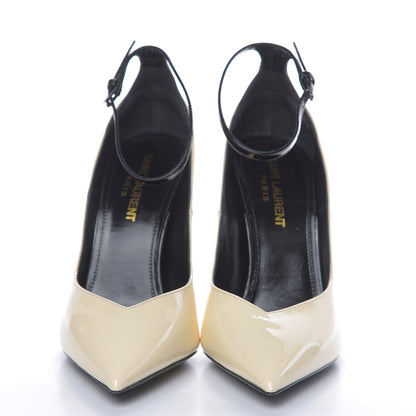 Saint Laurent Patent Calfskin Ankle Strap Zoe 105 Pump 36 White 2 of 10