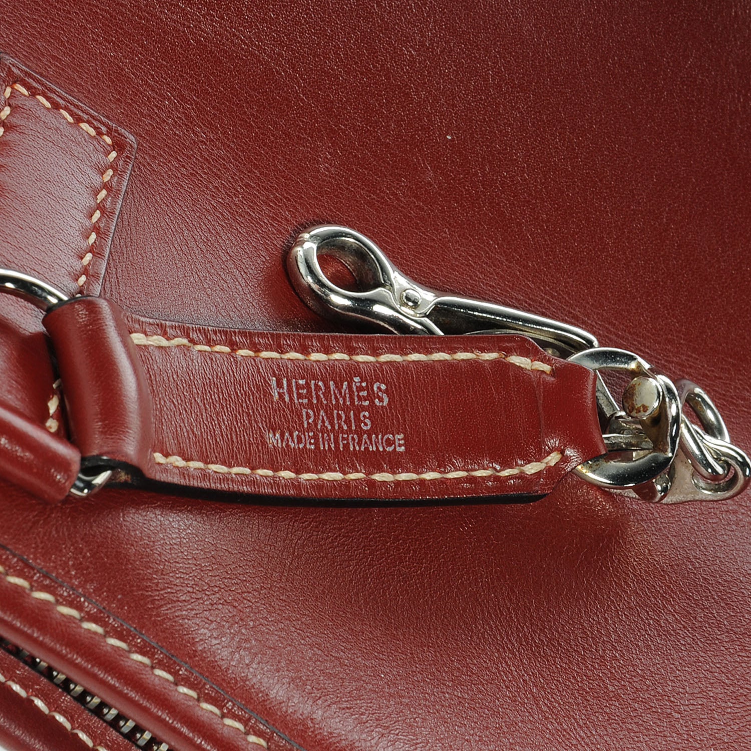 Hermes Box Leather Trim 35 Rouge H 8 of 9