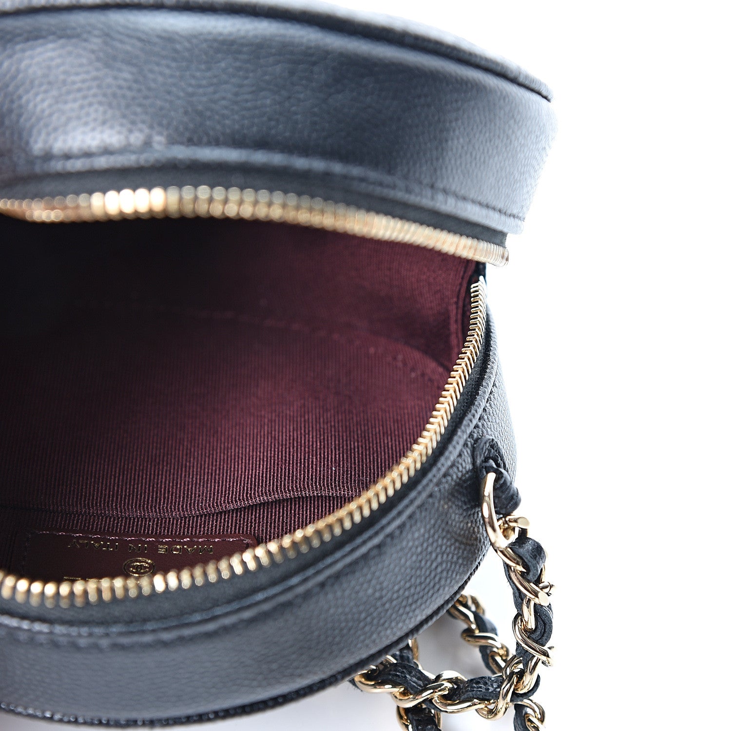Chanel Caviar Quilted Round Clutch With Chain Black 4 of 9