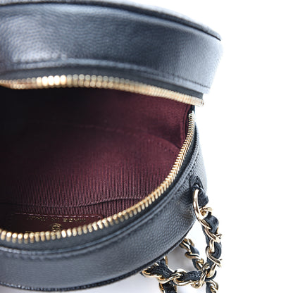 Chanel Caviar Quilted Round Clutch With Chain Black 4 of 9