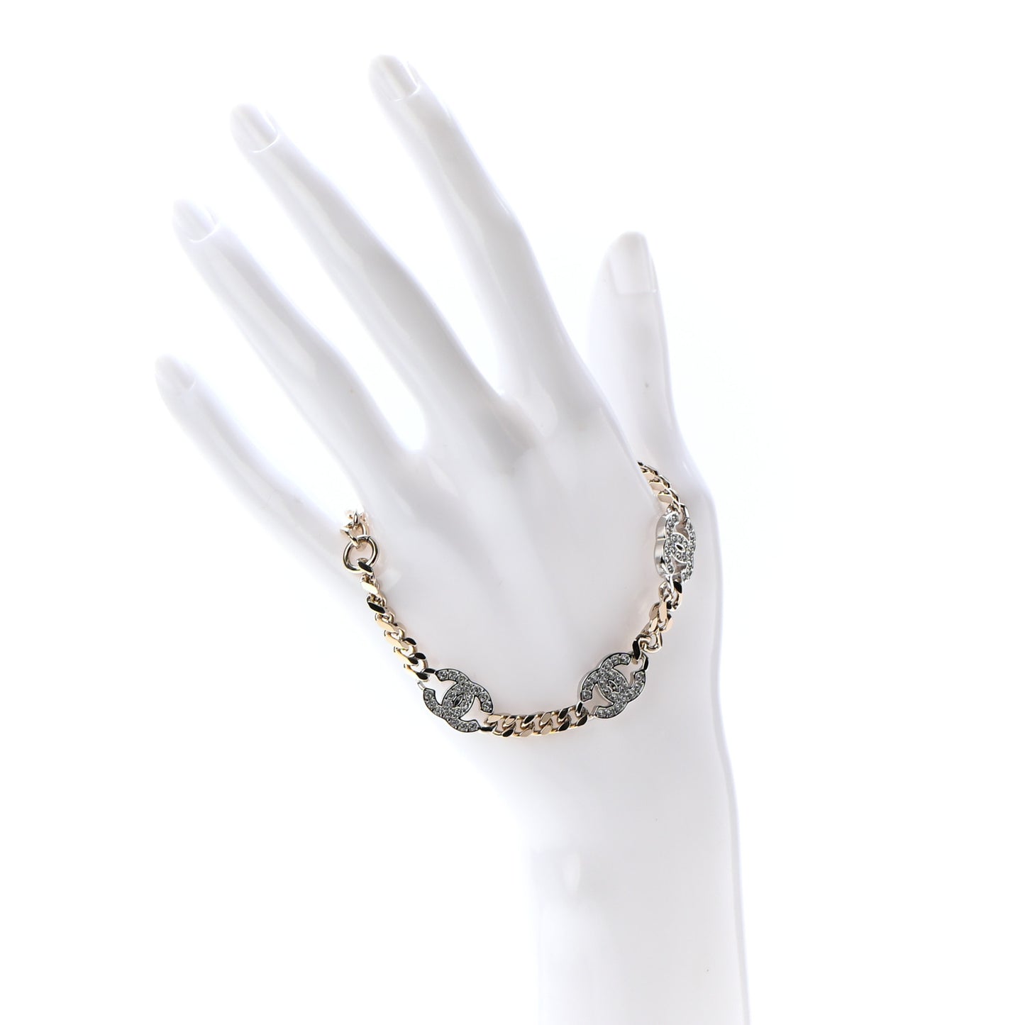 Crystal CC Chain Bracelet Gold Silver