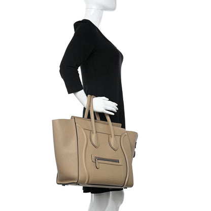 Celine Drummed Calfskin Mini Luggage Dune 2 of 10