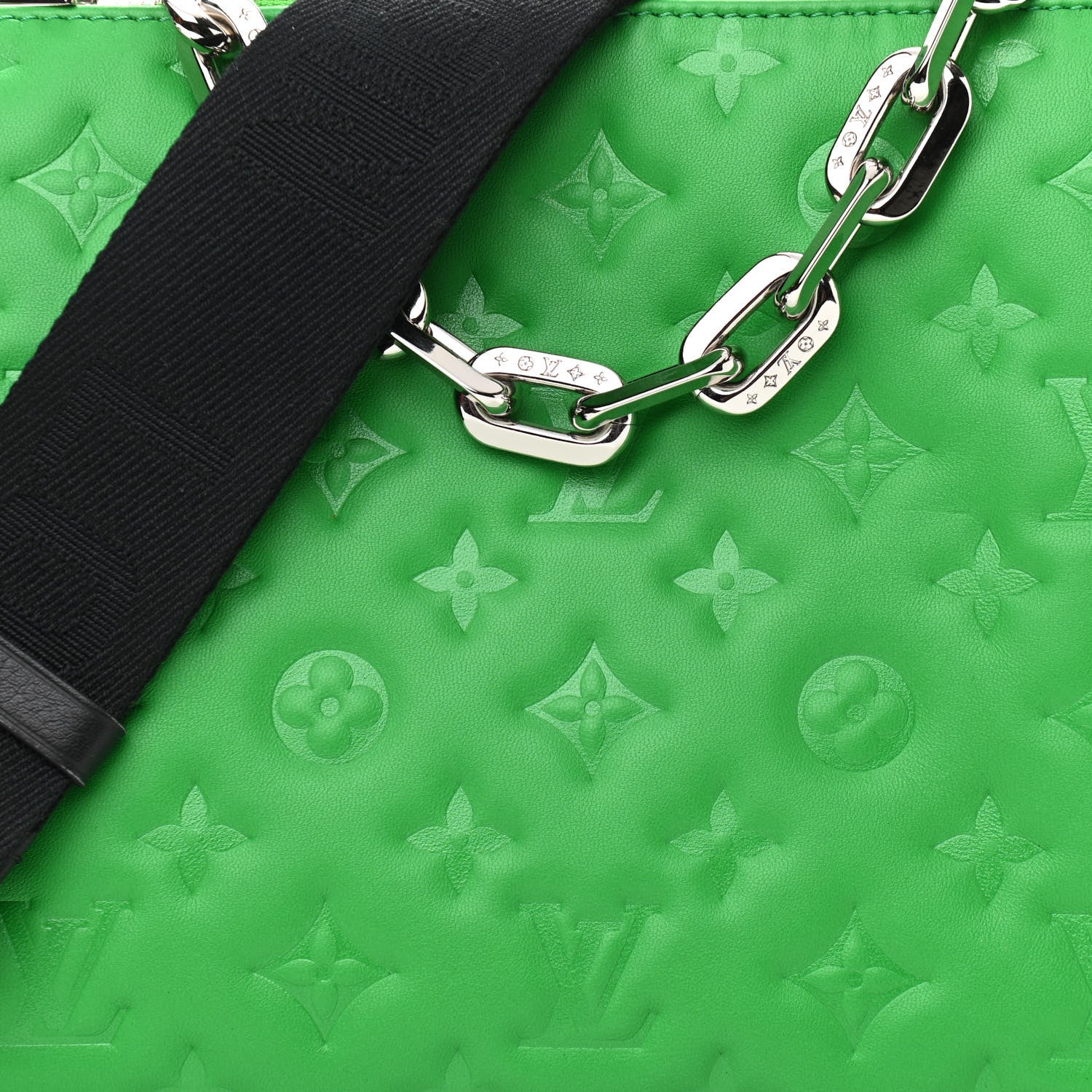 Louis Vuitton Lambskin Embossed Monogram Coussin PM LV Motion Green 7 of 10
