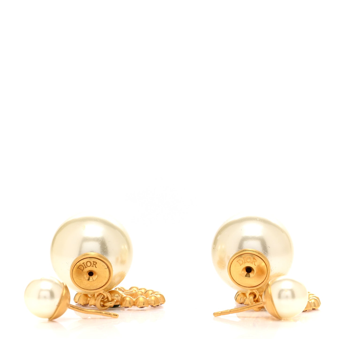 Pearl Crystal Heart Tribal Earrings Gold Multicolor