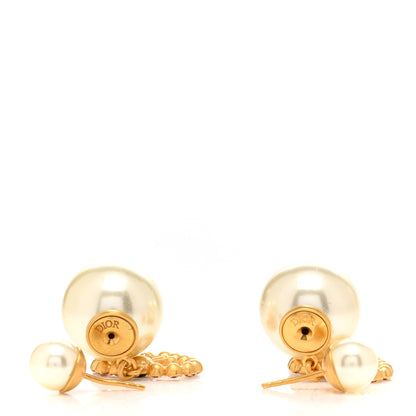 Christian Dior Pearl Crystal Heart Tribal Earrings Gold Multicolor 3 of 5