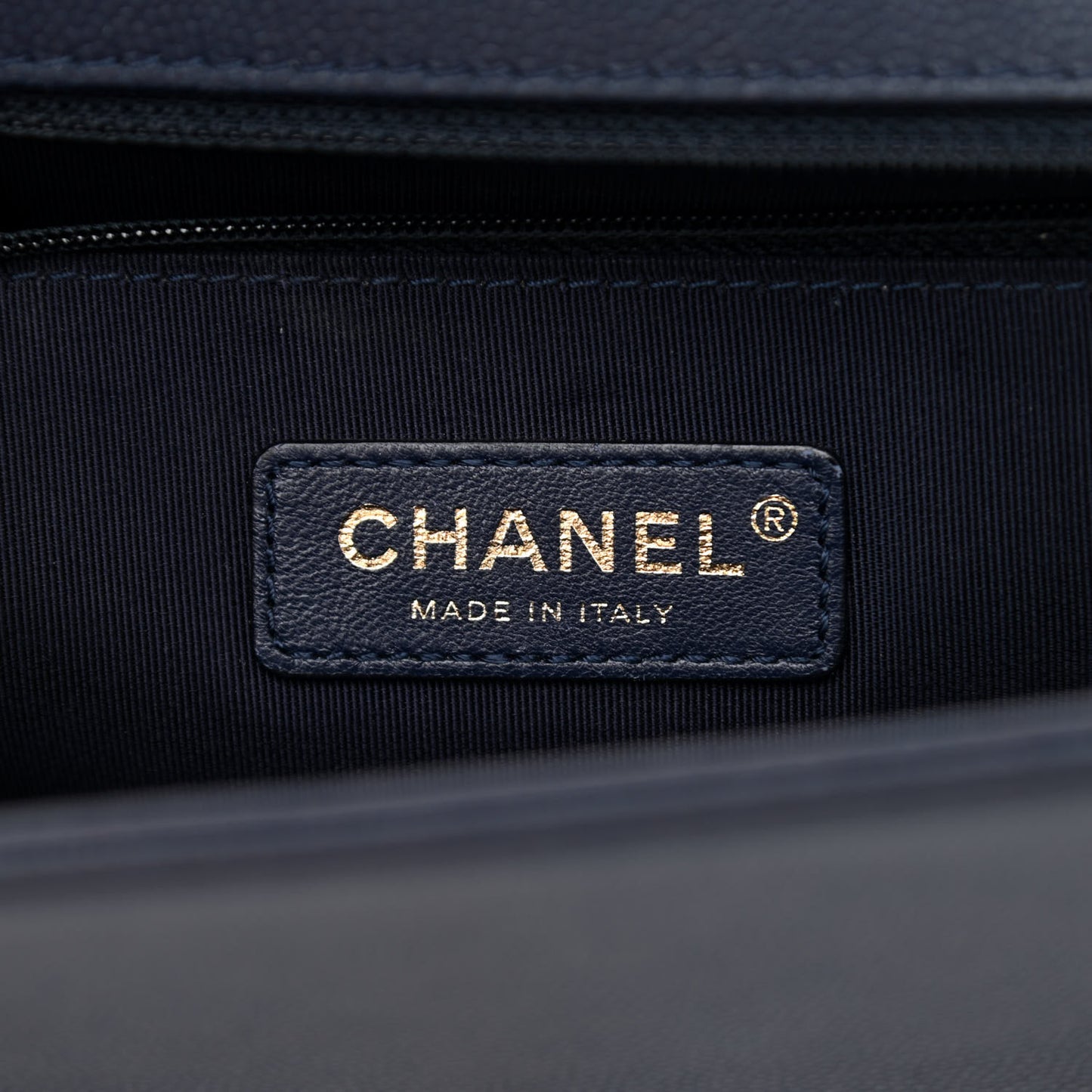 Caviar Quilted New Medium Boy Flap Dark Navy Blue