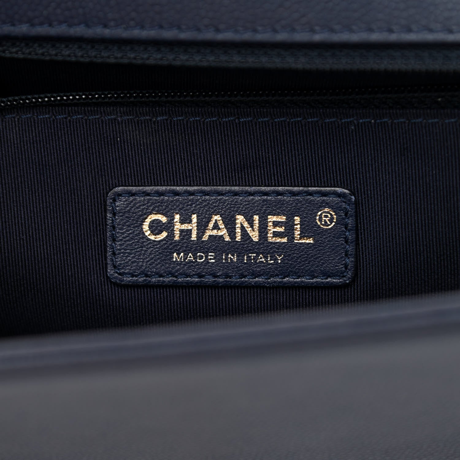 Chanel Caviar Quilted New Medium Boy Flap Dark Navy Blue 6 of 11