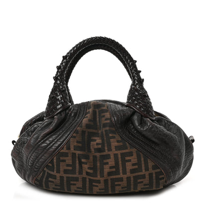 Fendi Zucca Nappa Nuvolata Vitello Tortuga Spy Bowler Tobacco Moro 1 of 9