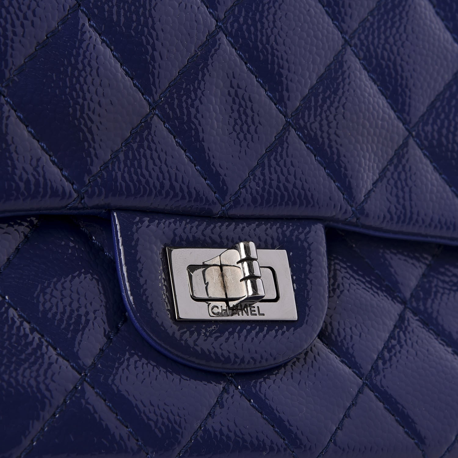 Chanel Patent Caviar Quilted 2.55 Reissue 226 Flap Blue 10 of 10
