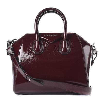 Givenchy Crinkled Patent Calfskin Mini Antigona Aubergine 1 of 8