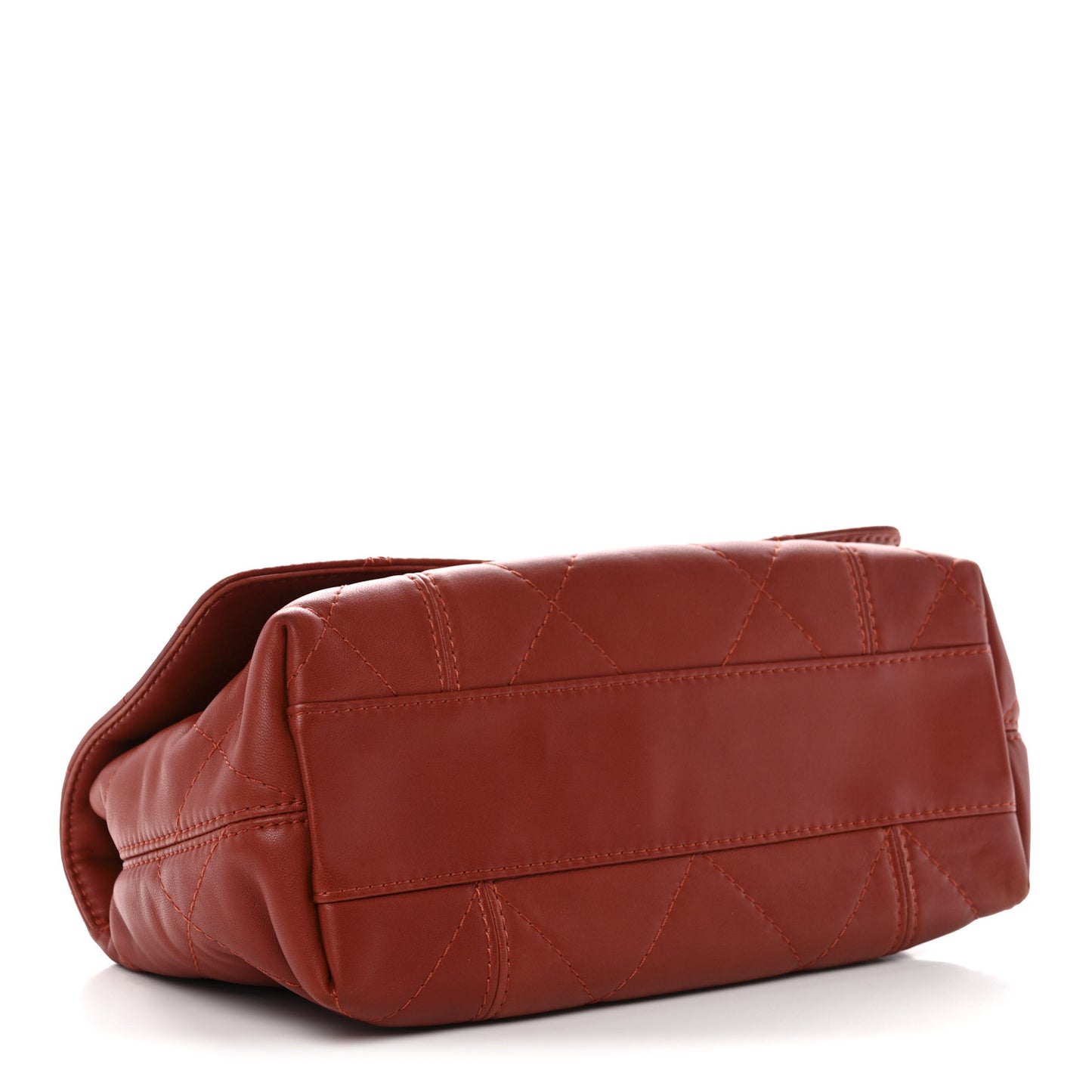 Lambskin Quilted Large Soft Touch Flap Dark Ochre