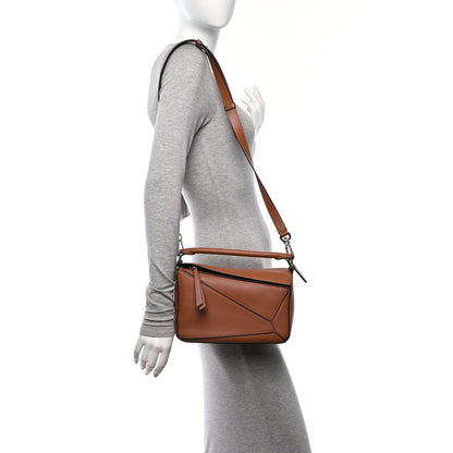 Loewe Calfskin Small Puzzle Bag Tan 2 of 9