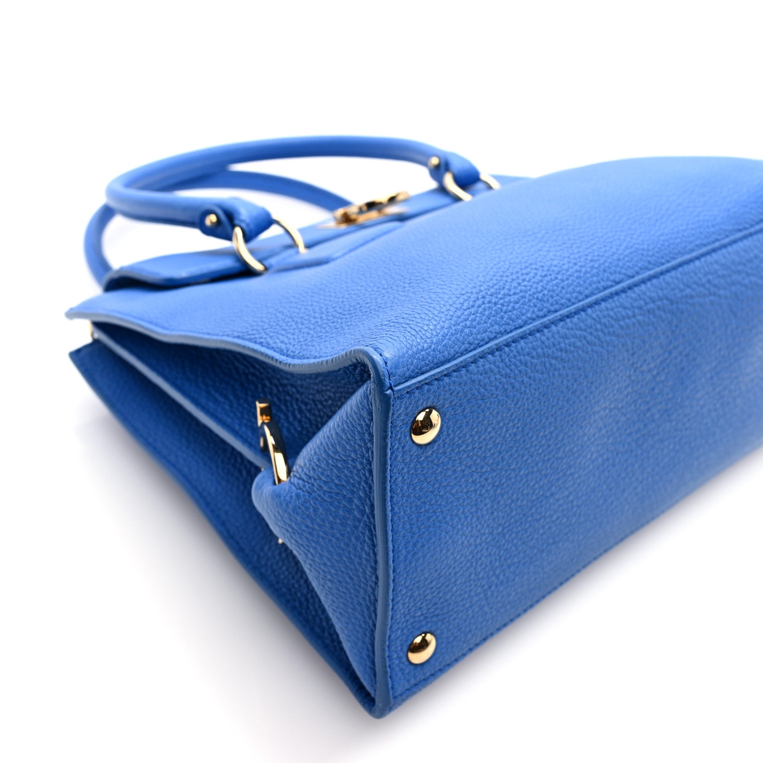 Salvatore Ferragamo Calfskin Lotty Satchel Bleu Indien 8 of 9