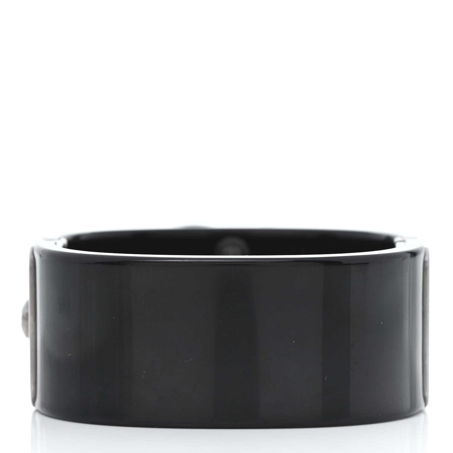 Chanel Resin Crystal CC Cuff Black 3 of 4