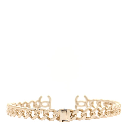 Chanel Metal CC Chain Link Choker Necklace M Gold 3 of 4