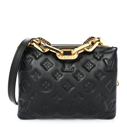 Louis Vuitton Lambskin Embossed Monogram Coussin BB Black 1 of 10