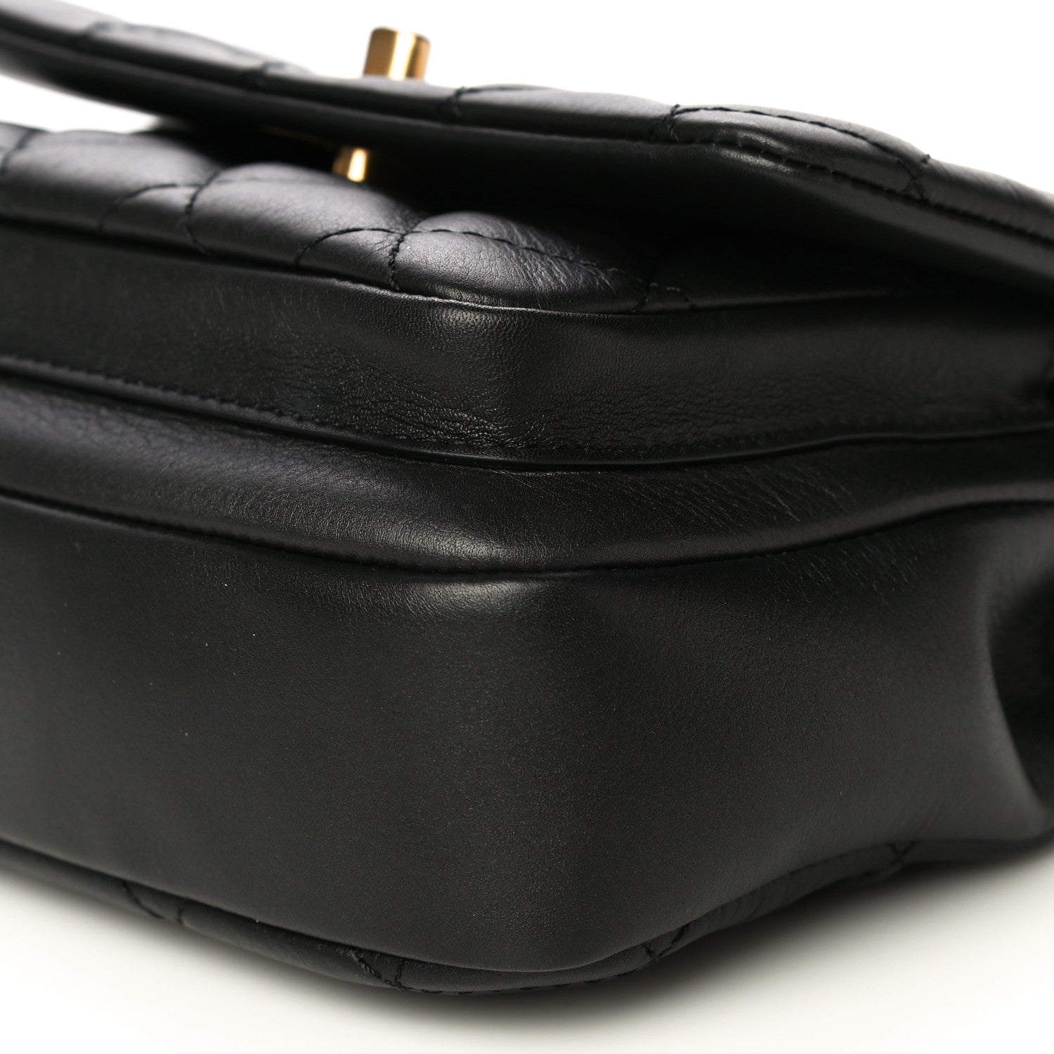 Chanel Calfskin Quilted Top Handle Flap Black 11 of 20