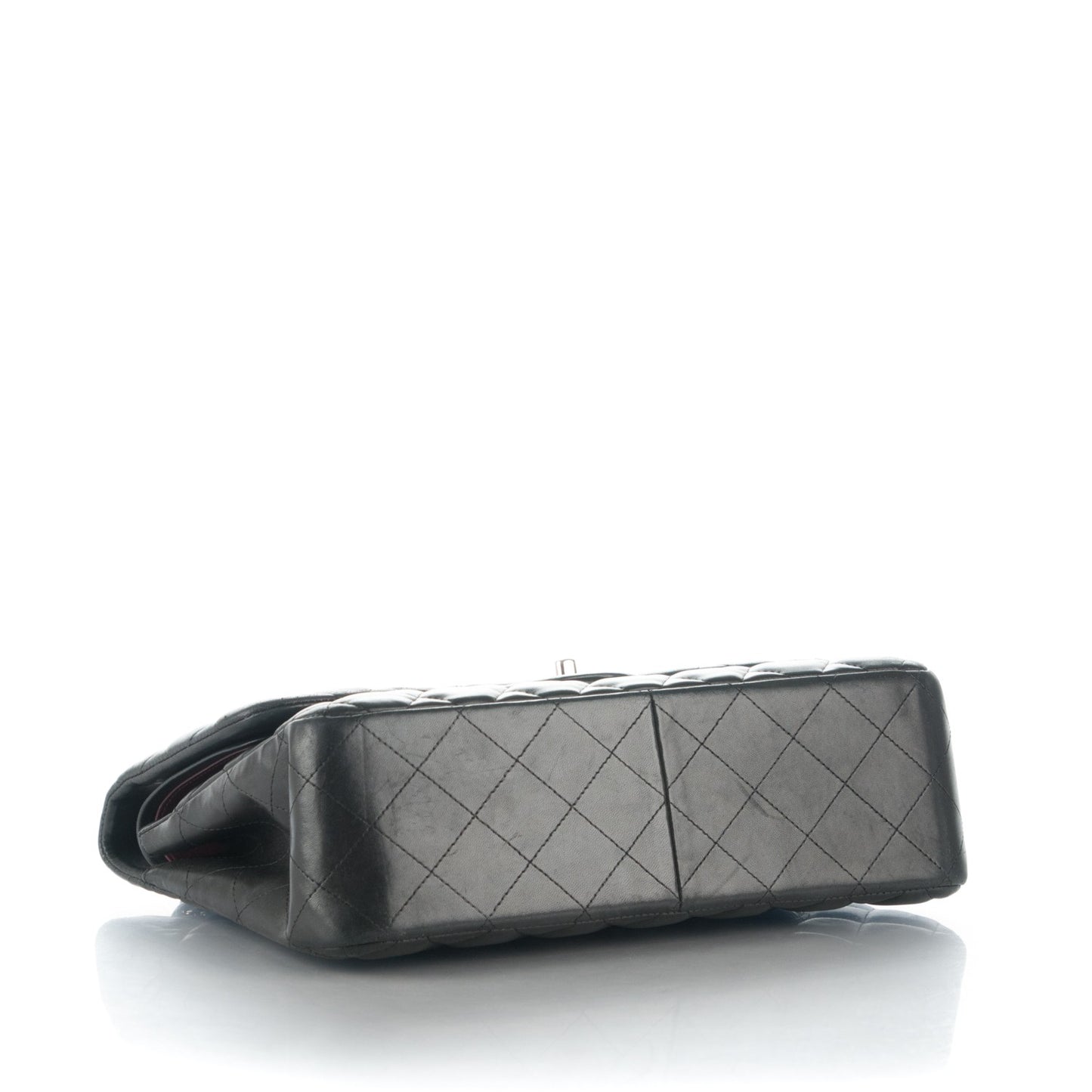 Lambskin Quilted Jumbo Double Flap Black