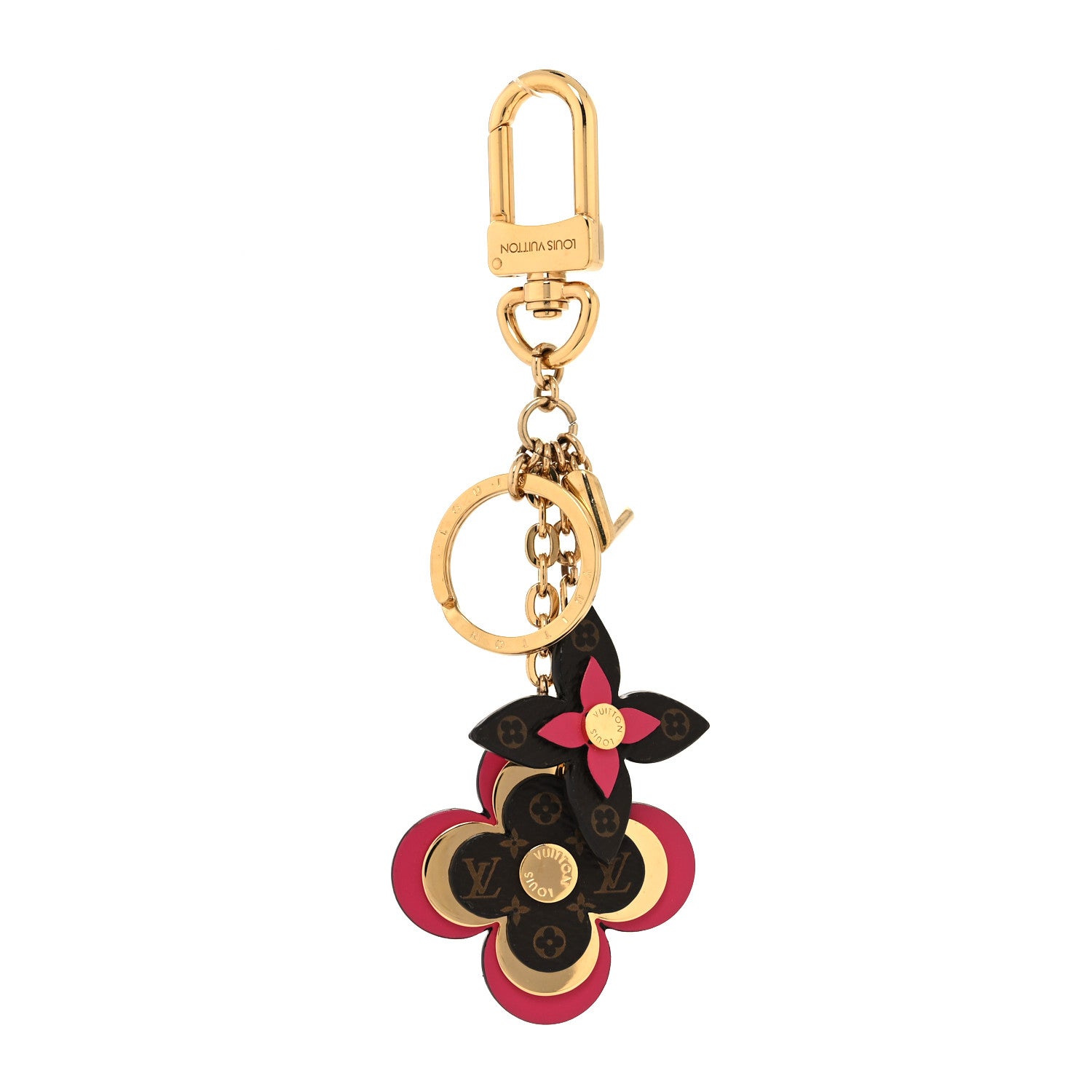 Louis Vuitton Monogram Blooming Flowers Bag Charm Key Holder Brown 1 of 4