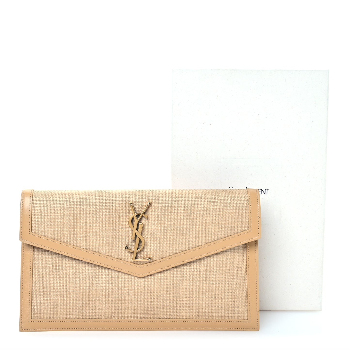Micro Raffia Uptown Pouch Natural Hay Blush