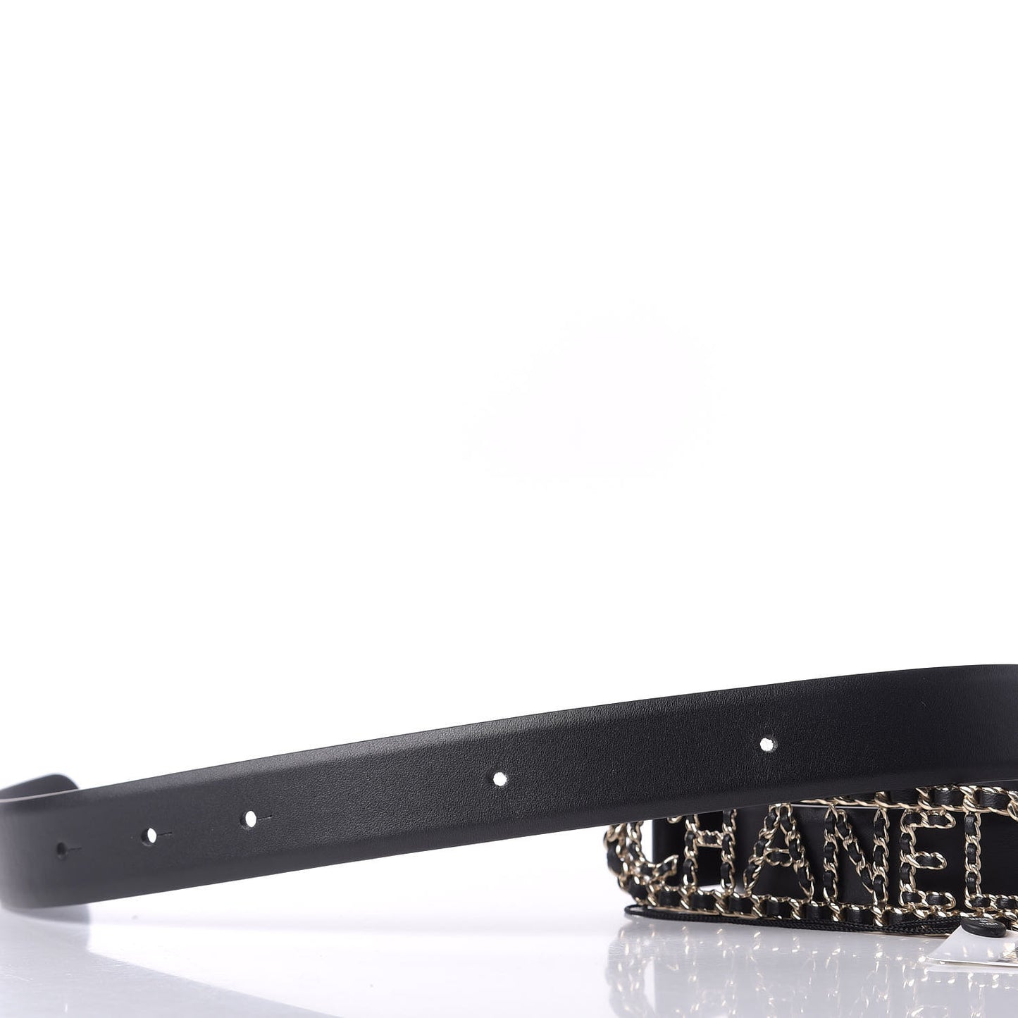 Calfskin CC Chain Vintage Allure Logo Belt 85 34 Black