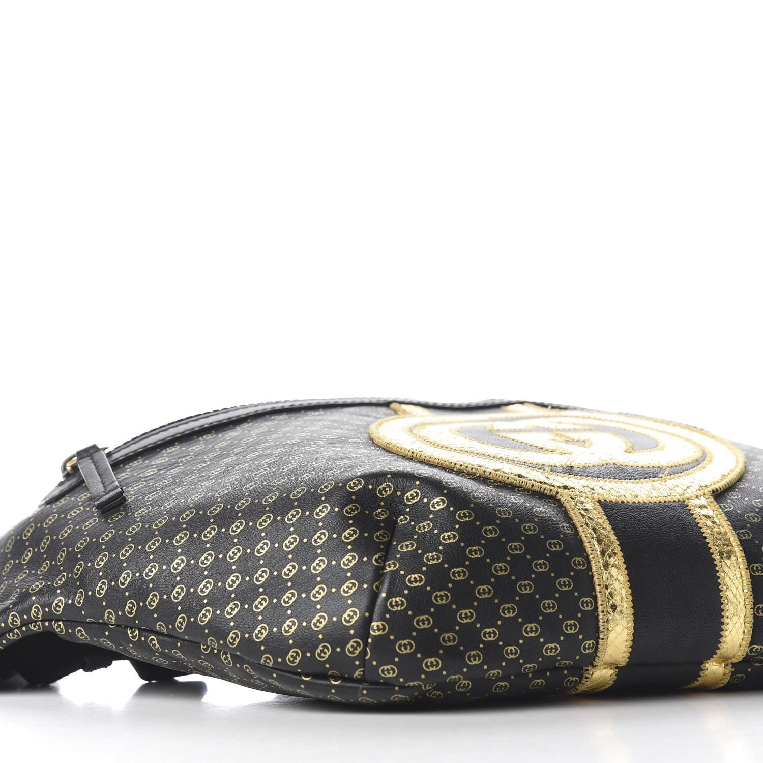 Gucci X DAPPER DAN Calfskin Laminated Ayers GG Micro Monogram Mens Belt Bag Black 5 of 9