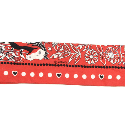 Hermes Silk Entre Ciel Et Mer Twilly Rouge White Black 3 of 6