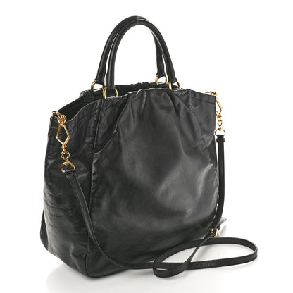 Prada Soft Calf Shopping Tote Black 2 of 9