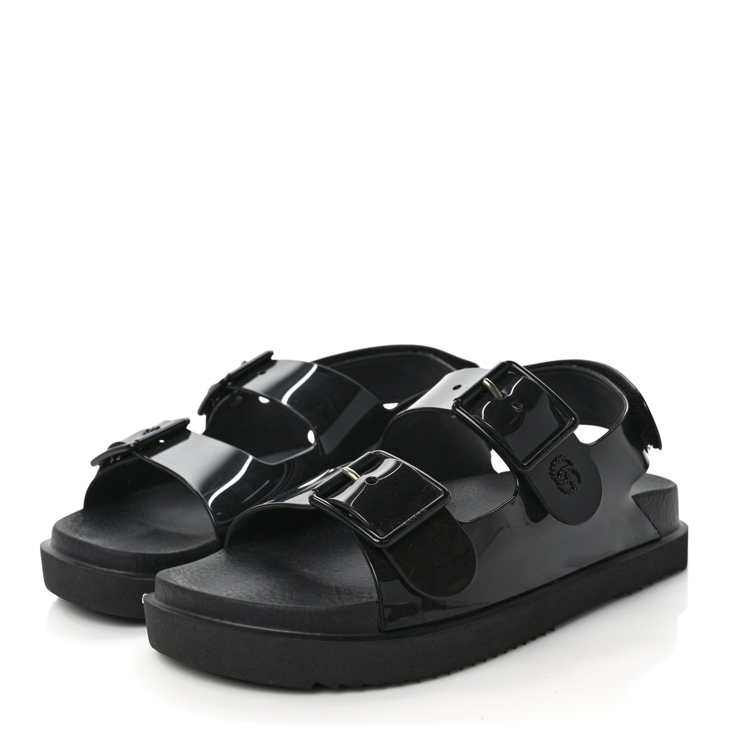 Gucci Rubber Mini Double G Womens Isla Dad Sandals 39 Black 3 of 8