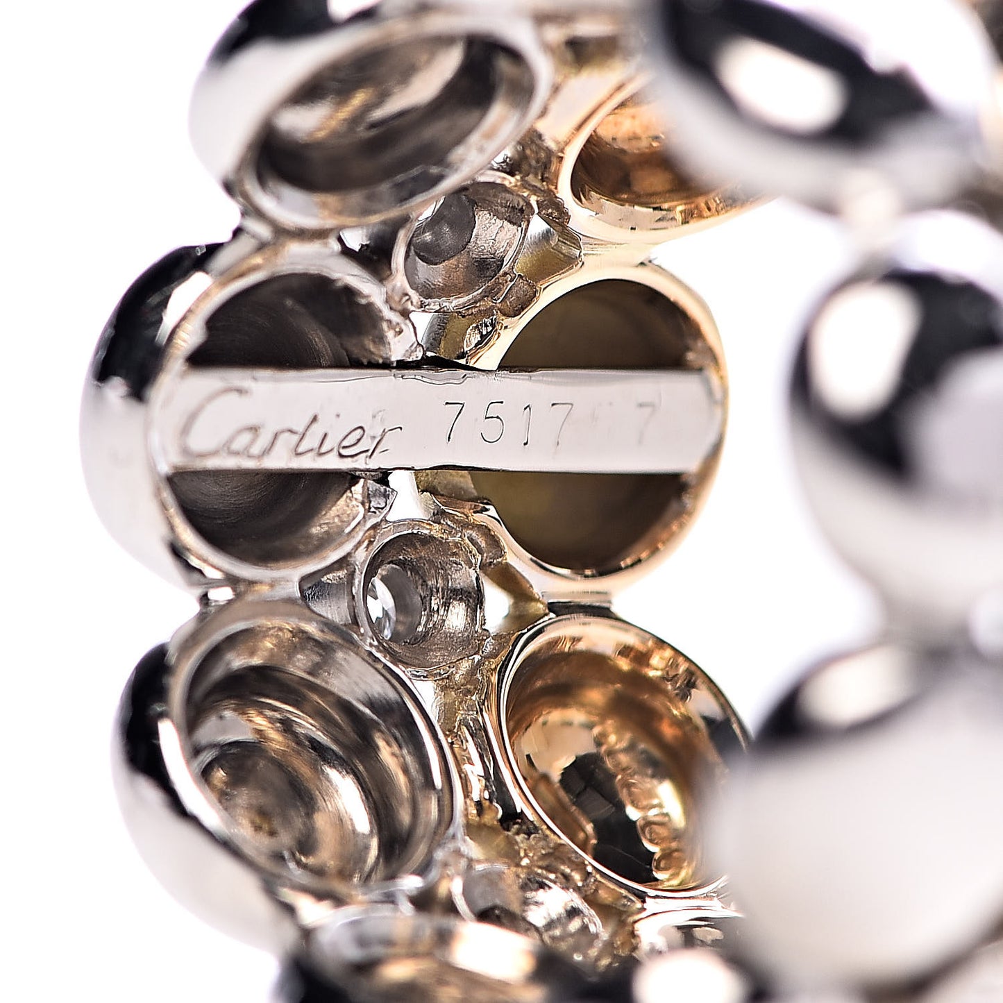 18K Yellow White Gold Diamond Bubbles Ring 53 6.25