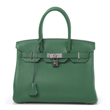Hermes Taurillon Clemence Birkin 30 Vert Vertigo 1 of 12