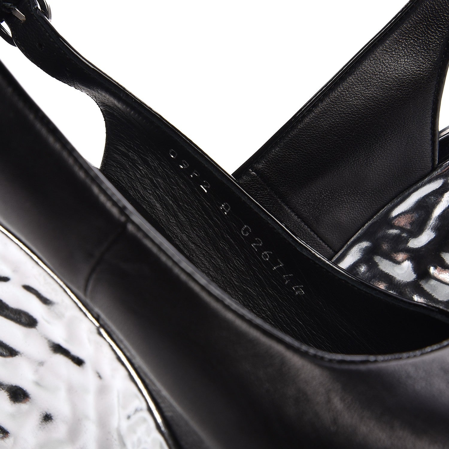 Chanel Lambskin Metallic Wedge Open Toe Pumps 40.5 Black 8 of 11