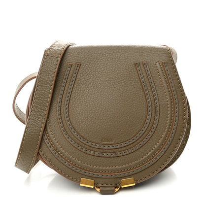 Chloe Grained Calfskin Small Marcie Saddle Bag Anchor Grey 1 of 18
