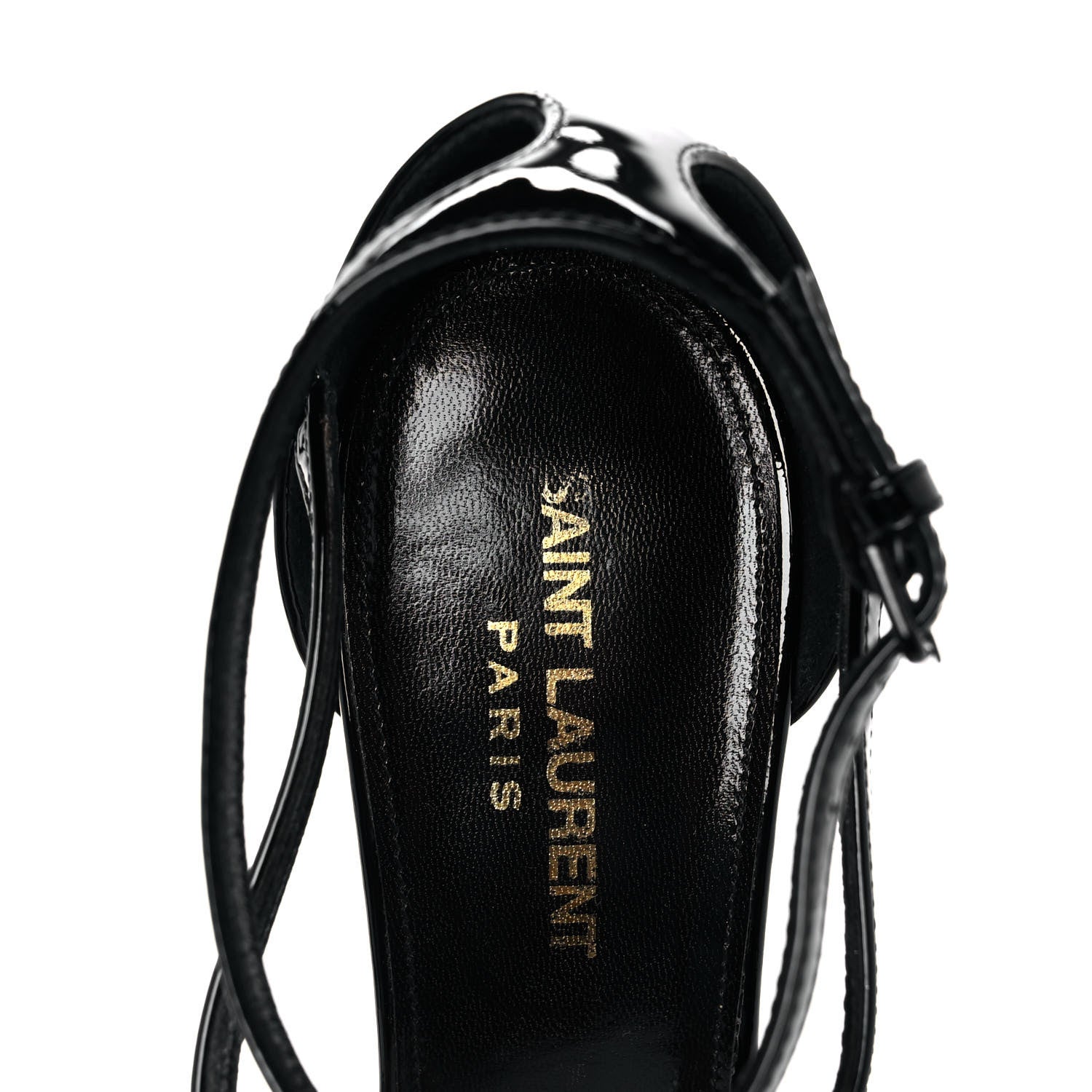 Saint Laurent Patent Cassandra 100 Sandals 38.5 Black 7 of 8