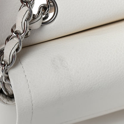 Chanel Caviar Quilted Medium Double Flap White 11 of 14