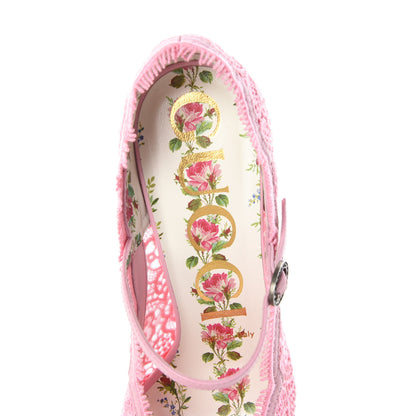 Gucci Lace Pizzo Venice Pumps 37 Sugar Pink 7 of 9