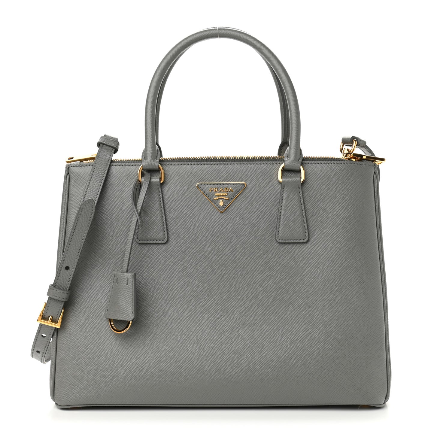 Saffiano Lux Medium Galleria Double Zip Tote Ardesia