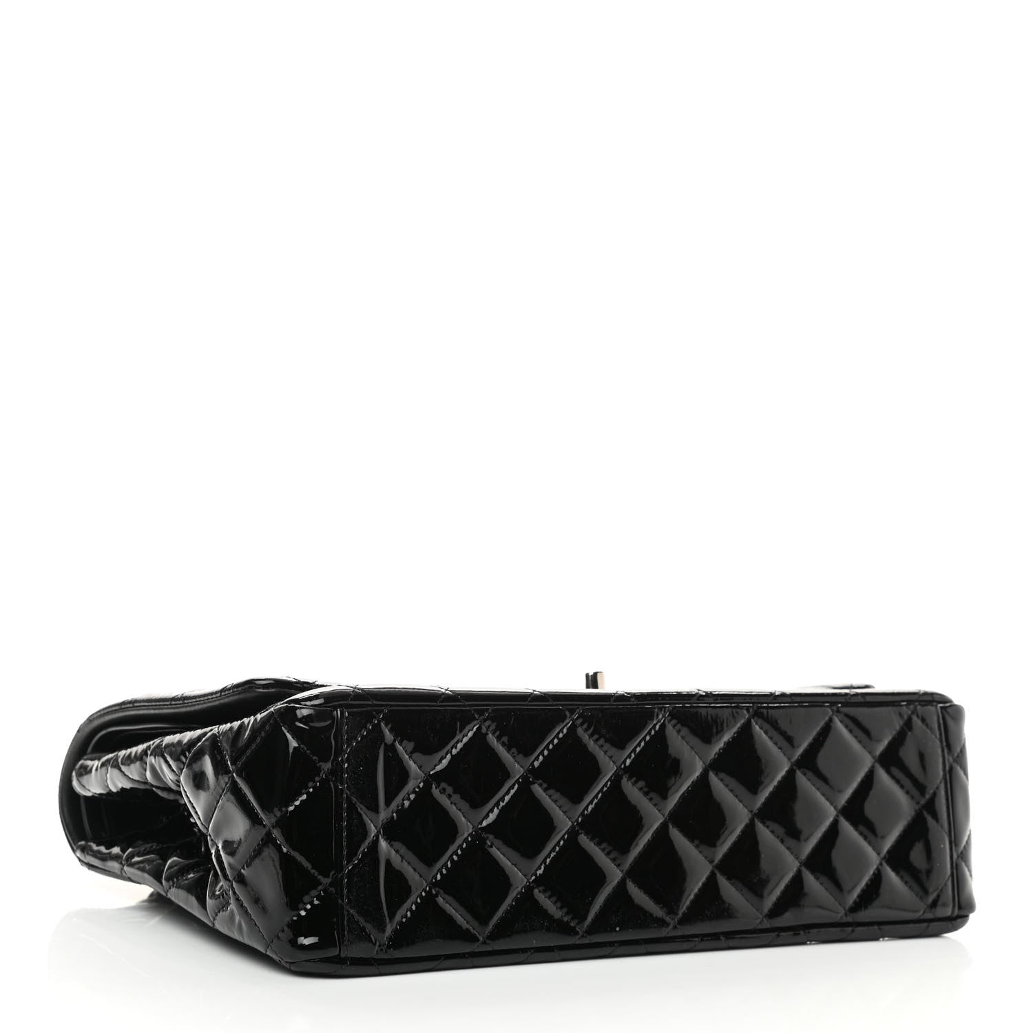 Chanel Patent Quilted Maxi Double Flap Black 4 of 12