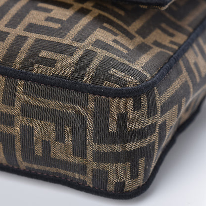 Fendi Fabric Jacquard FF 1974 Large Baguette Tobacco Moro Black 10 of 10
