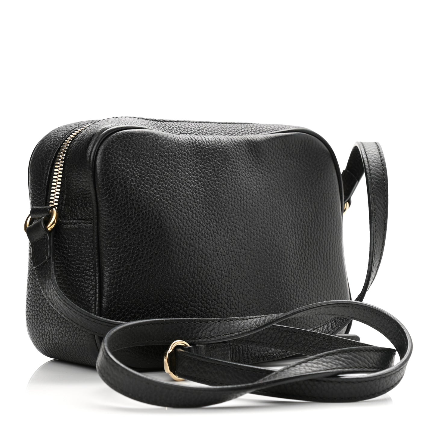 Pebbled Calfskin Small Soho Disco Bag Black
