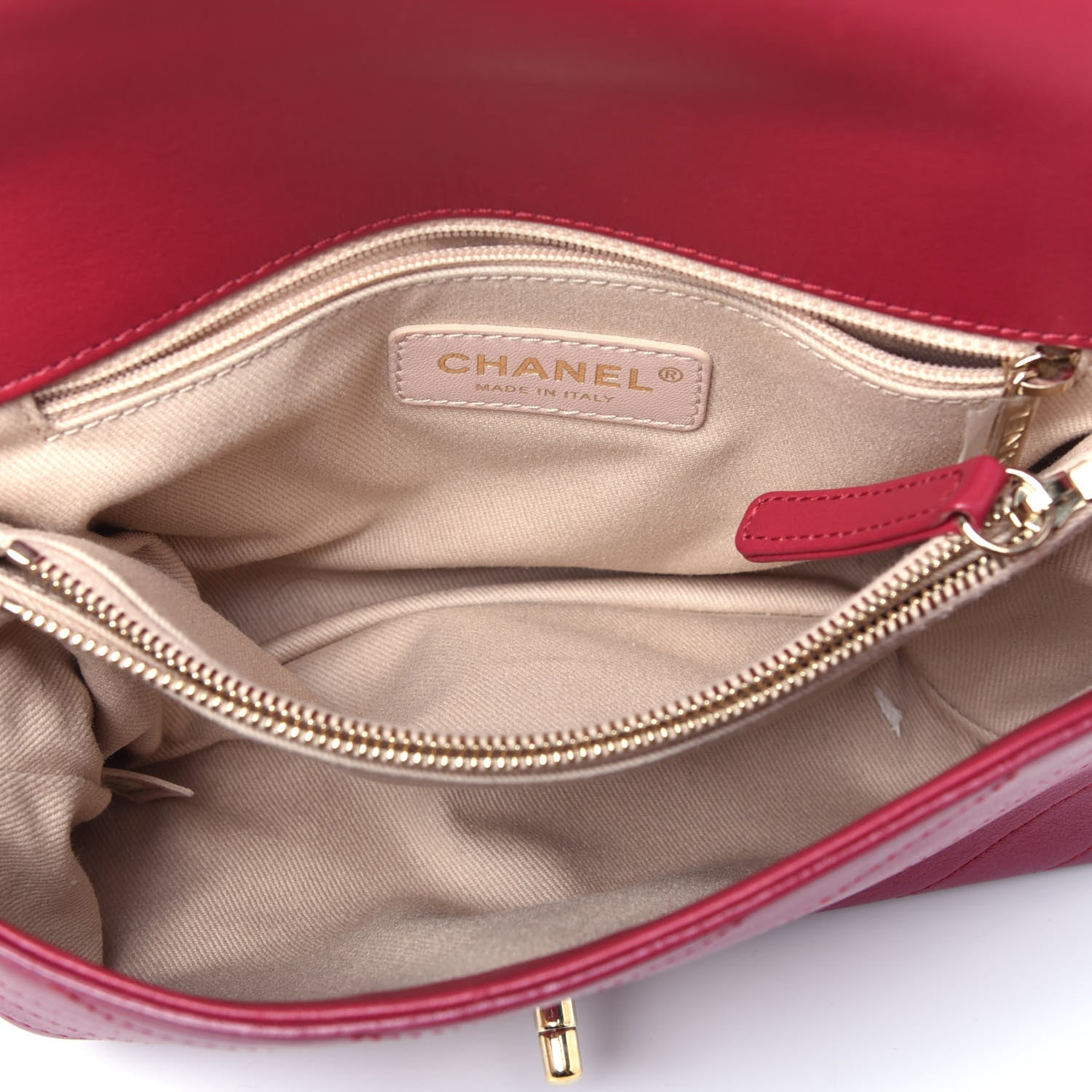 Chanel Calfskin Chevron Stitched Small Coco Flap Bag Red 6 of 10