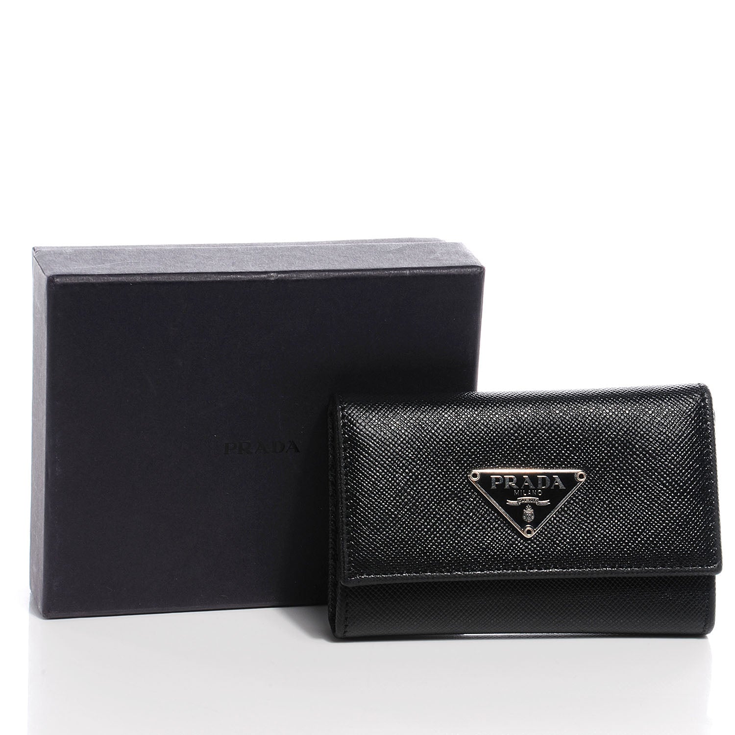 Prada Saffiano Metal 6 Key Holder Black 5 of 8